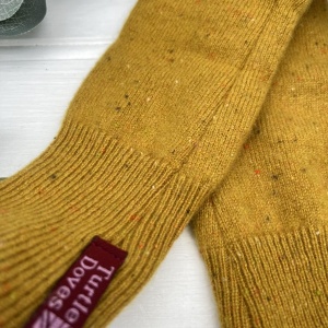 Cashmere Fingerless Gloves - Speckled Mustard